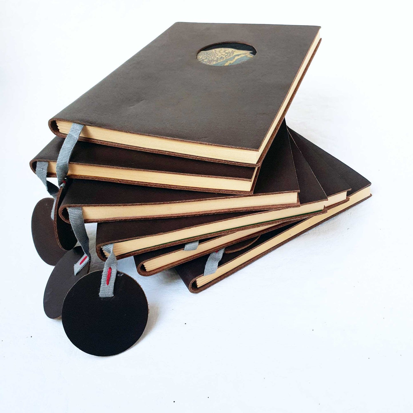 Leather Travel Journal with Inspiring Bird - The Wee Bindery (Store description) Notebooks