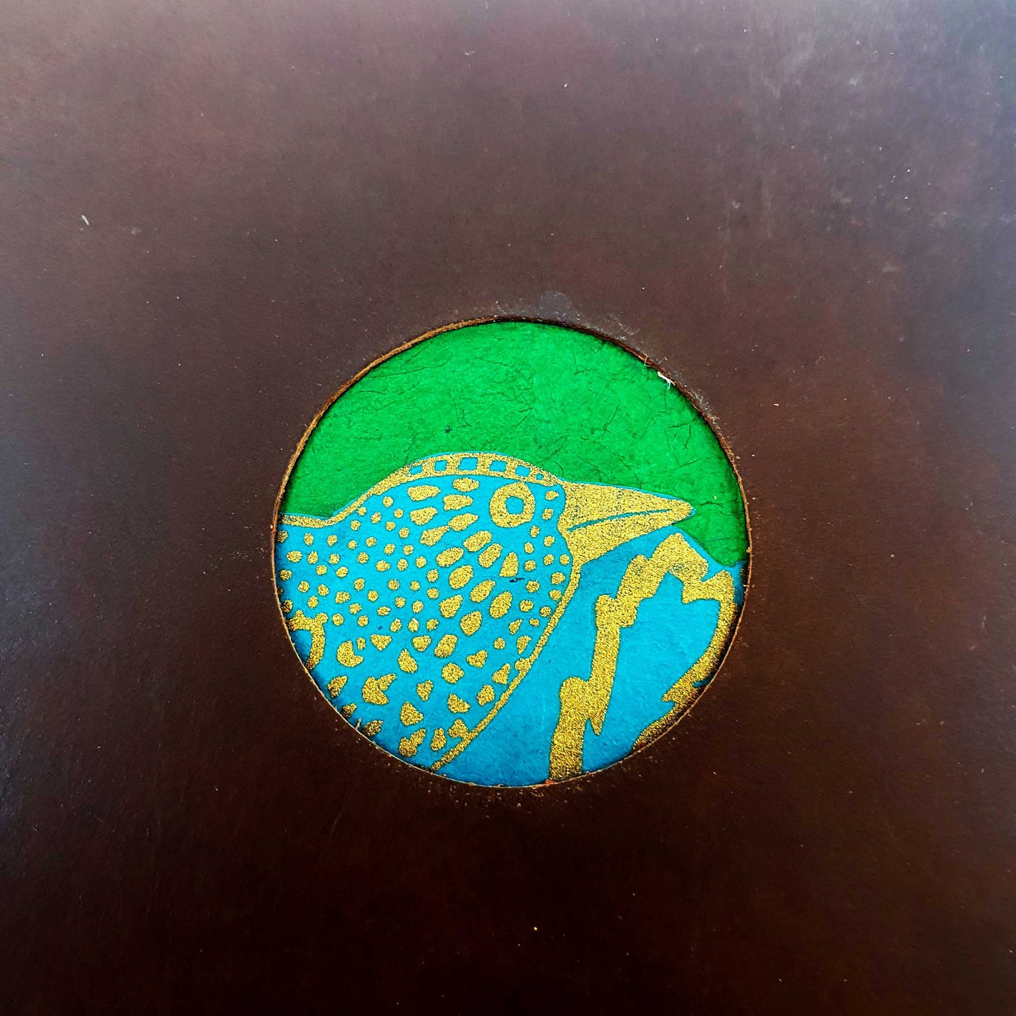 Leather Travel Journal with Inspiring Bird - The Wee Bindery (Store description) Notebooks