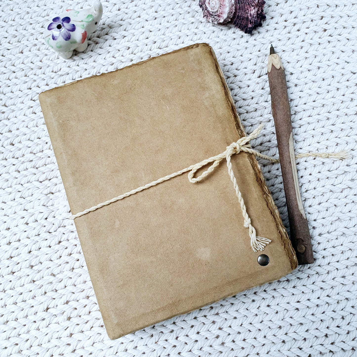 Rustic Handmade Journal - Deckled Edges & Minimalist