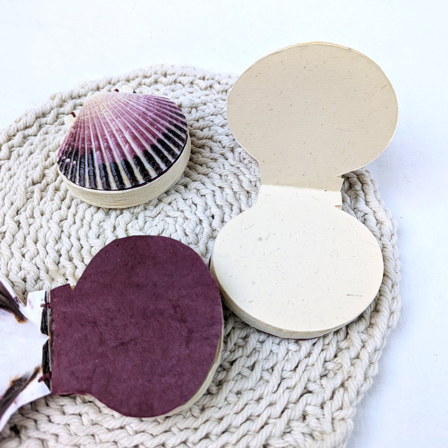 Mini Shell journal novelty with handmade paper