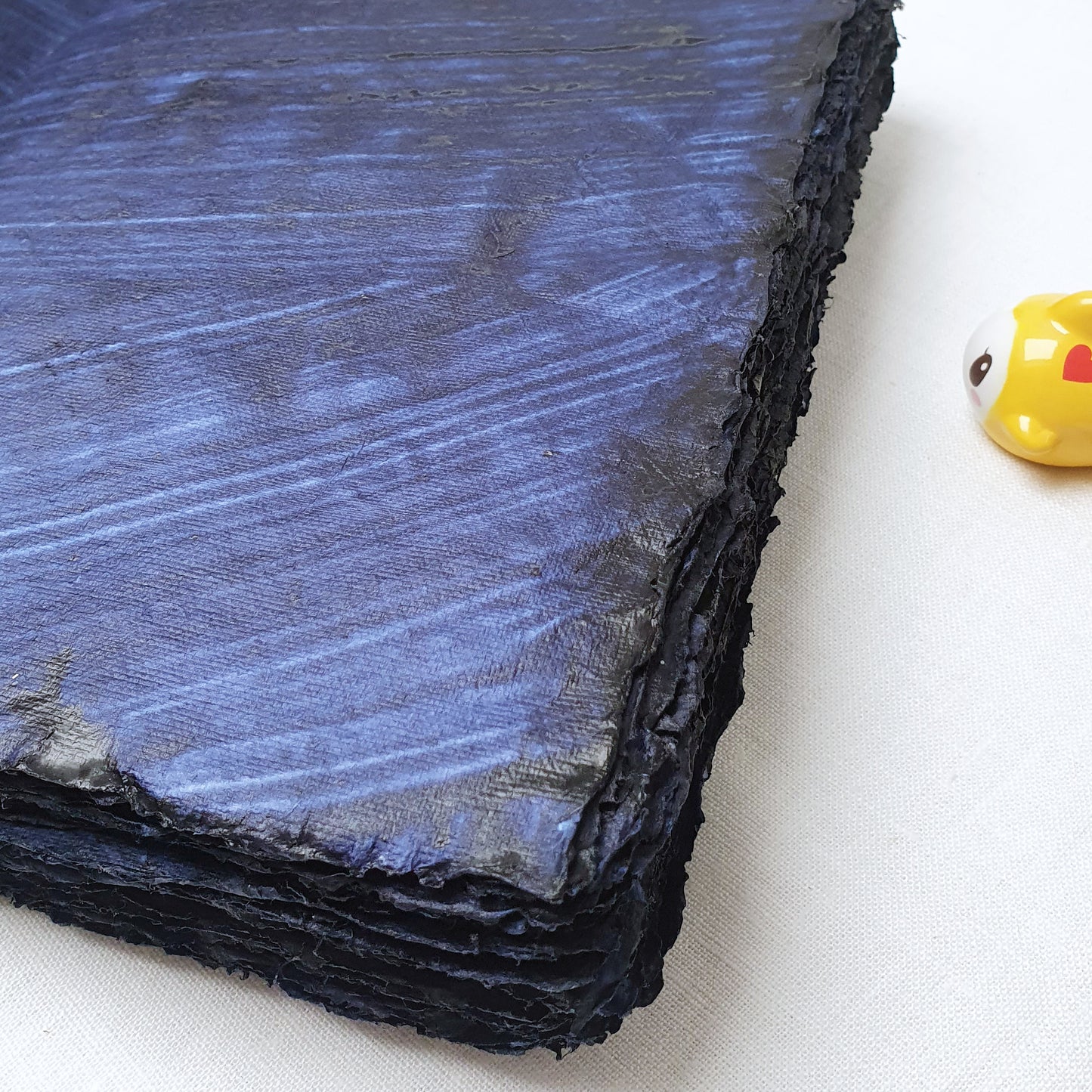 Indigo Cotton Rag Art Journal – A4, 180 Pages, Exposed Coptic Binding - The Wee Bindery