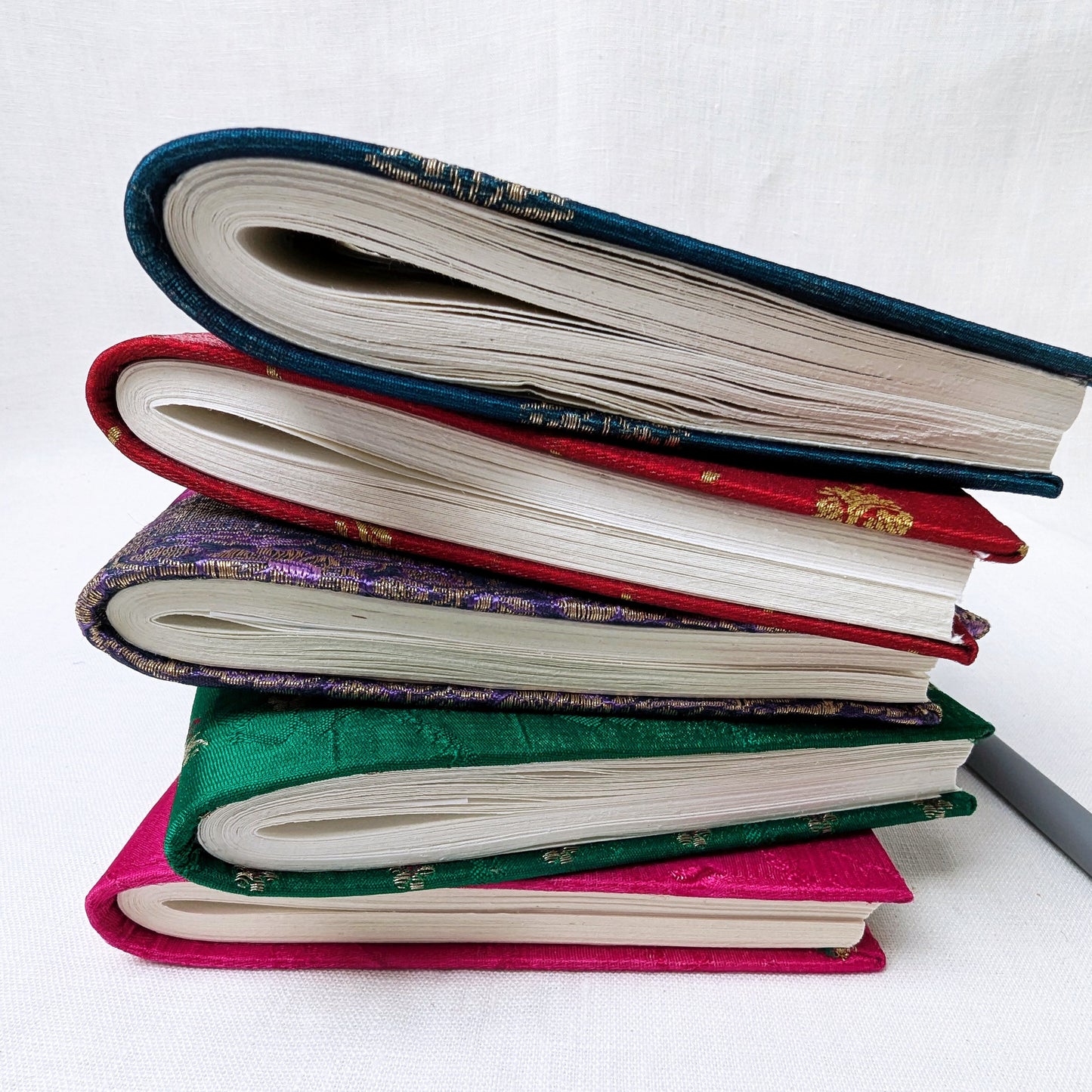 Handmade Upcycled Sari Journal – Cotton Rag Notebook (A5) - The Wee Bindery Notebooks