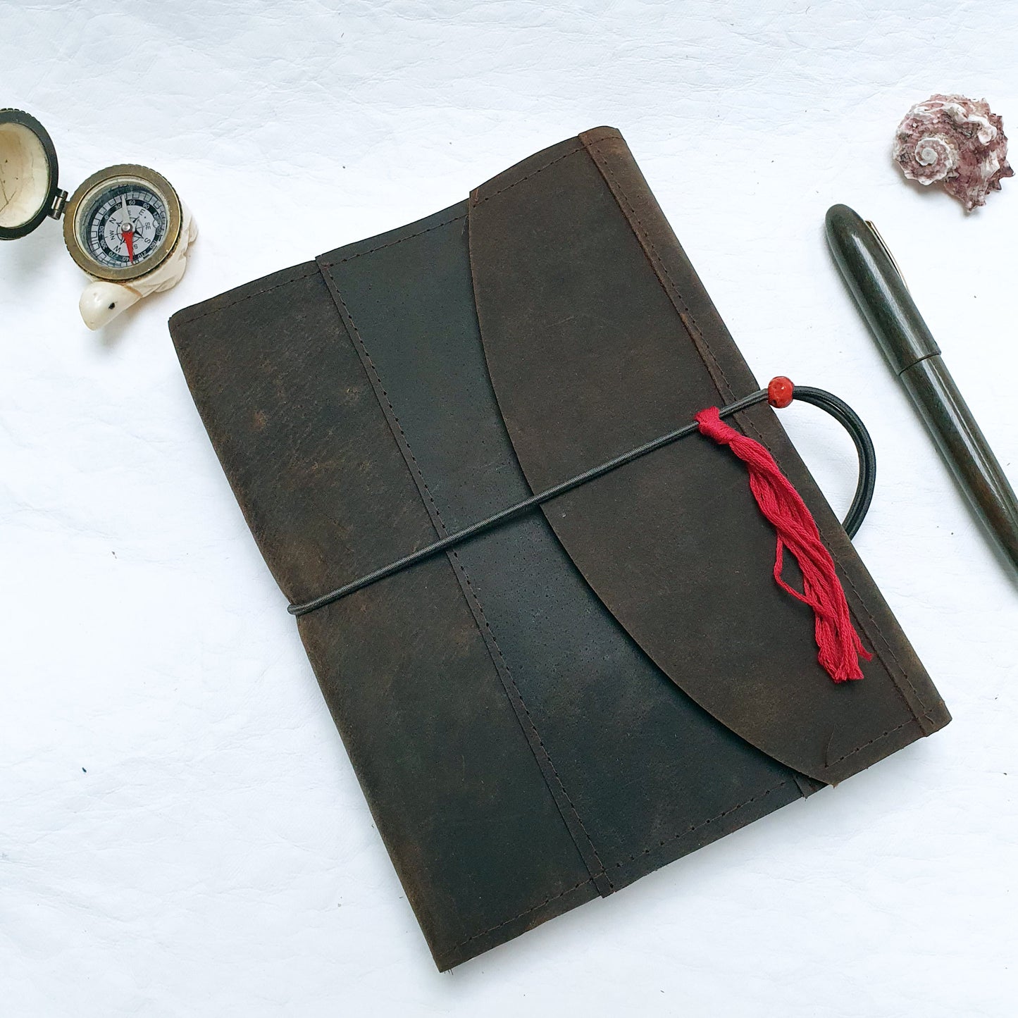 Writing Journal with Refillable Leather Protection - The Wee Bindery (Store description) Notebooks