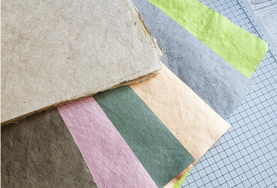 the range of colours available in the Kraftex collection