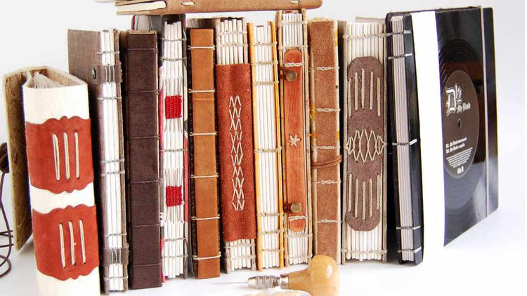 Hancdcrafted Journals with various bindings