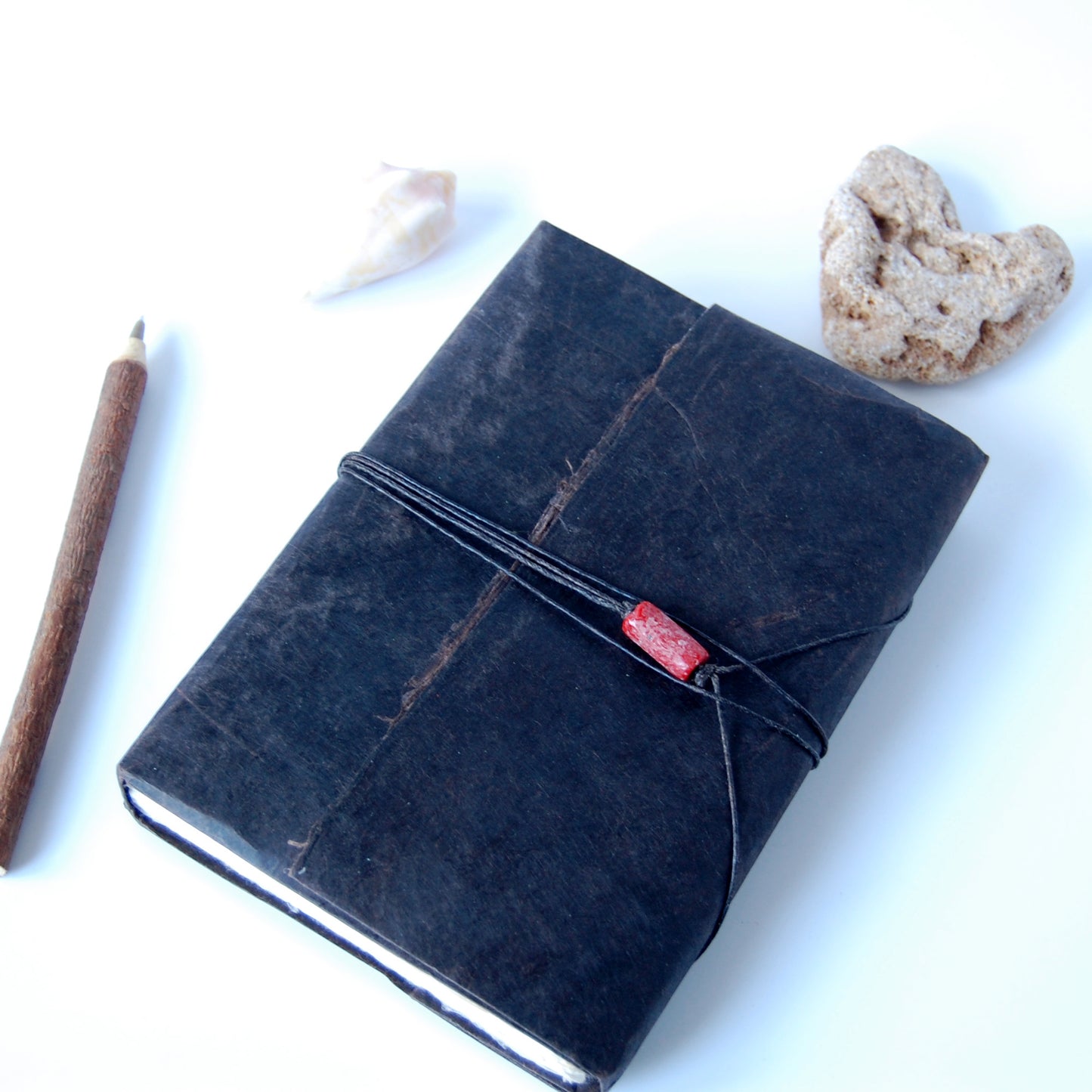 Handmade Lokta Paper Journal – Vegan Oiled Cover with Deckled Pages - The Wee Bindery  Notebooks 