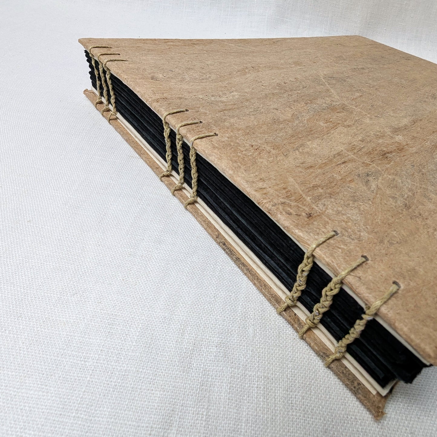 A4 Landscape Black Lokta Journal – Amate Cover, Exposed Coptic Binding - The Wee Bindery  Photo album 