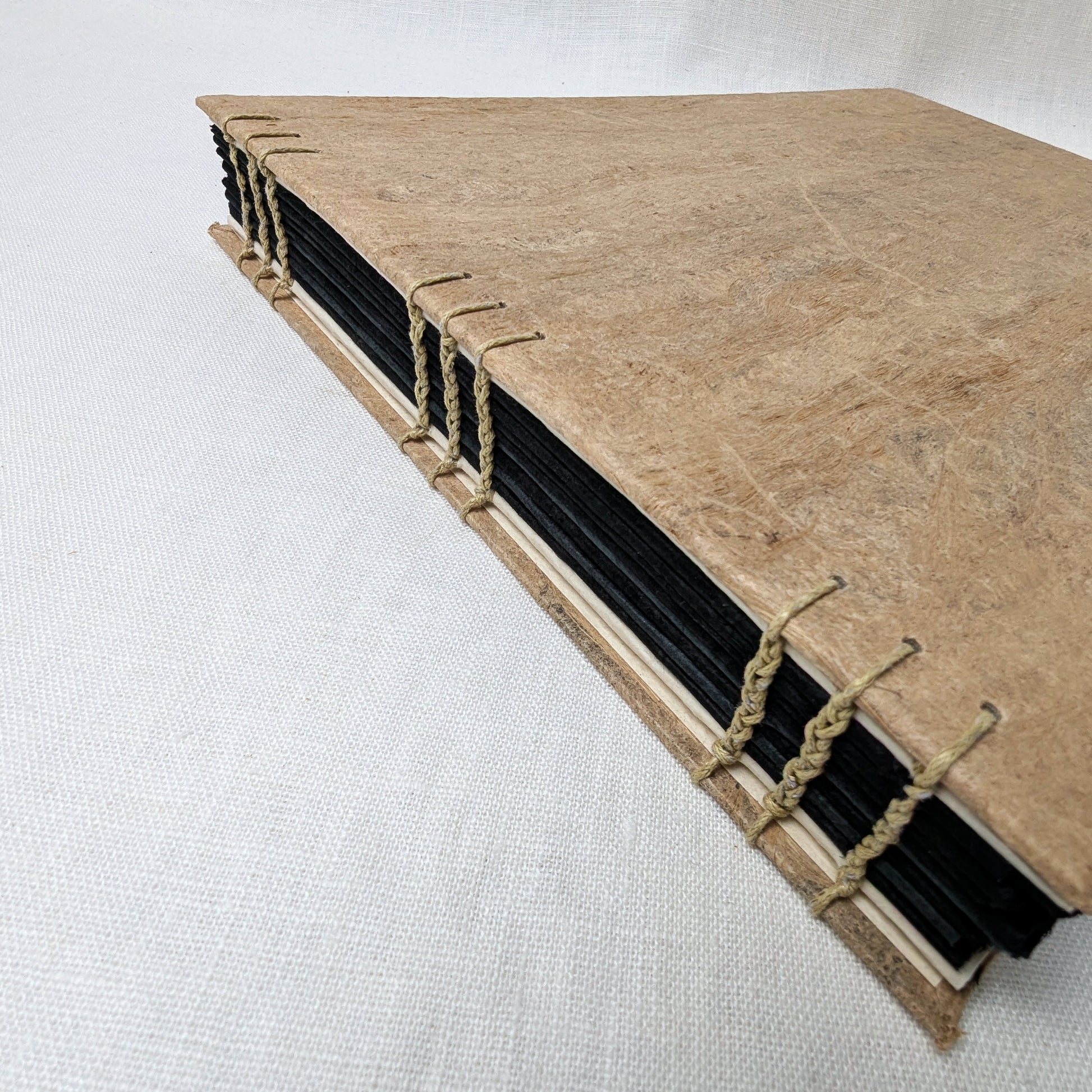 A4 Landscape Black Lokta Journal – Amate Cover, Exposed Coptic Binding - The Wee Bindery  Photo album 