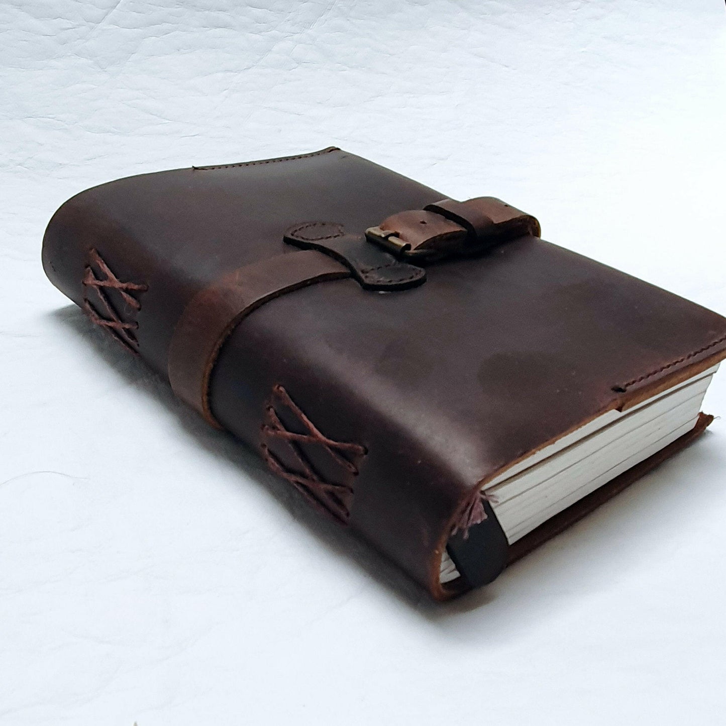 Thick Journal with a Crazy Horse Leather Cover - The Wee Bindery (Store description) Notebooks 