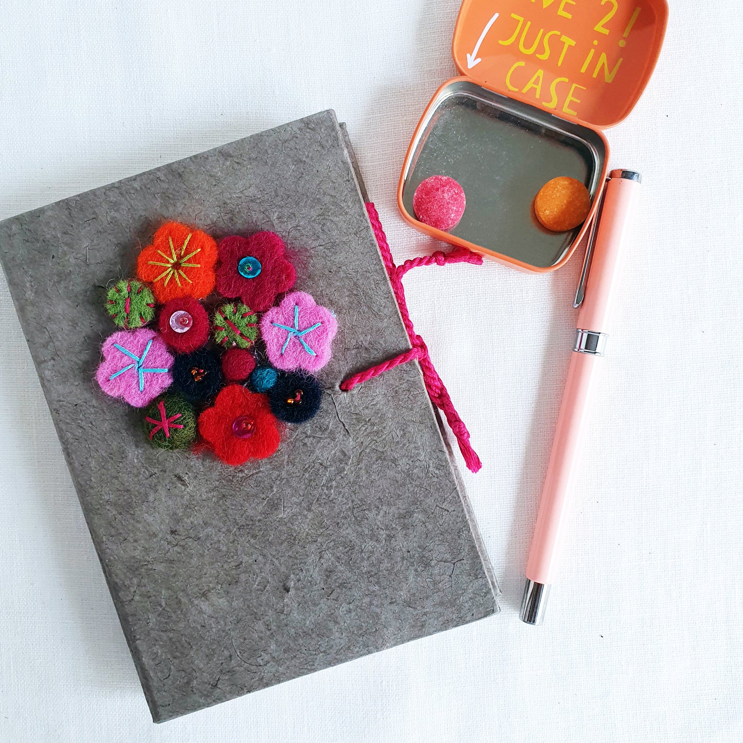 Floral journal grey