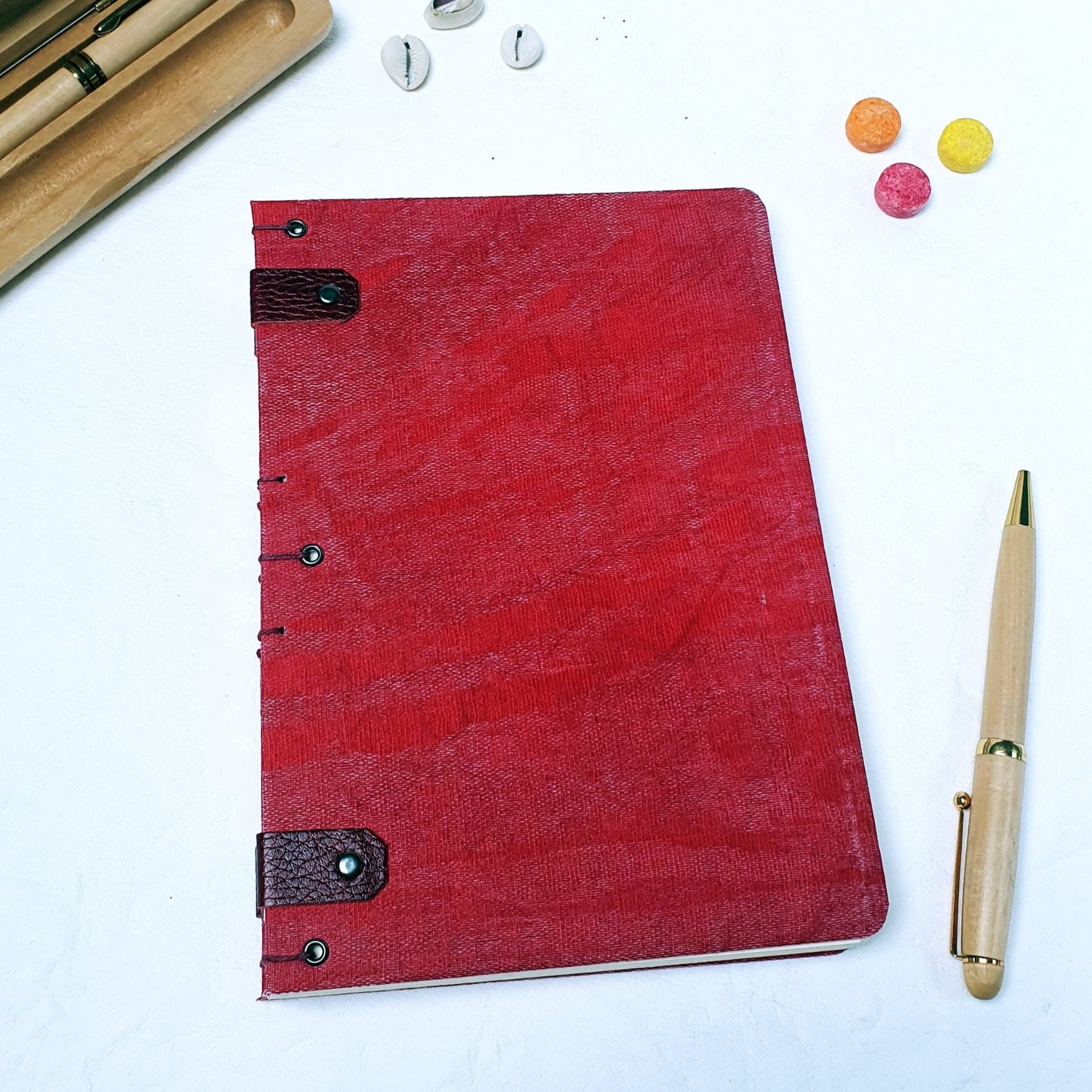 Handmade journal, Unlined, Decorative Spine - The Wee Bindery (Store description) Notebooks 