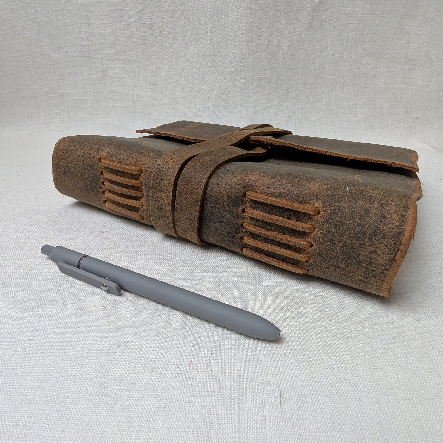 Large Distressed Leather Journal – Long Stitch Bound, 180 Pages Cotton Rag - The Wee Bindery  Notebooks 