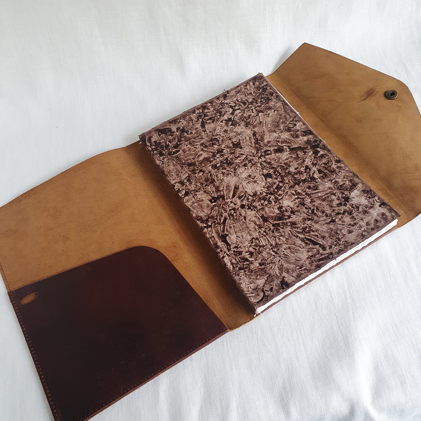 Refillable Art Journal with a Thick Leather Snap Protection - The Wee Bindery (Store description) Sketchbook 