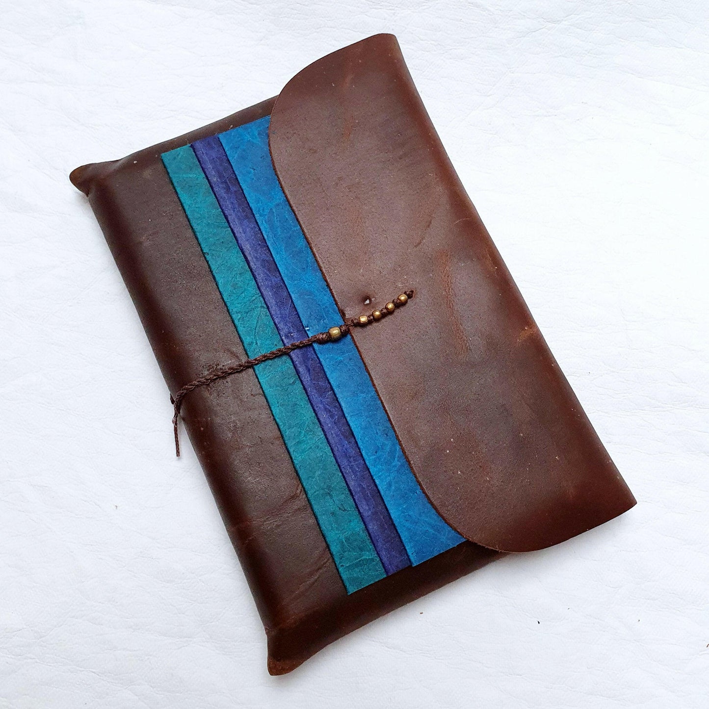 Handmade Paper Notebook Trio in a Soft Leather Pocket - The Wee Bindery (Store description) Notebooks 