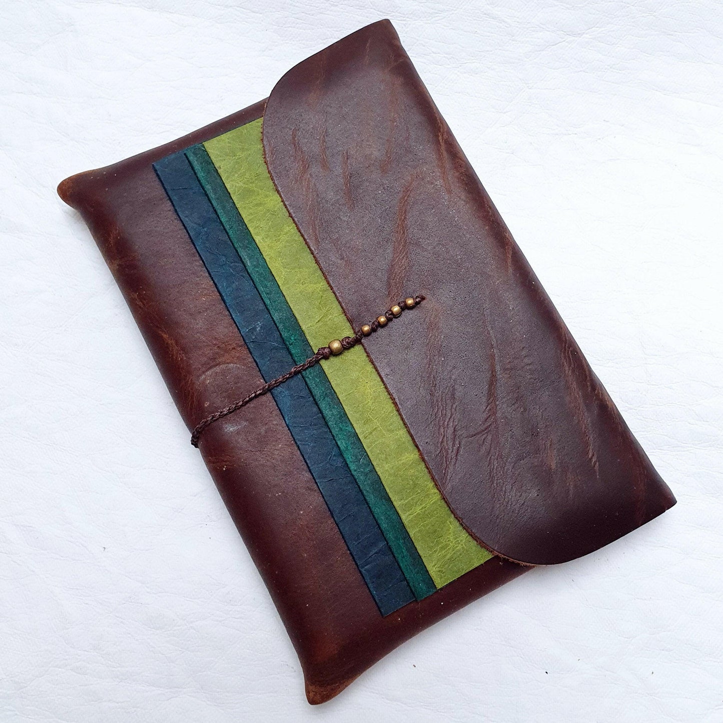 Handmade Paper Notebook Trio in a Soft Leather Pocket - The Wee Bindery (Store description) Notebooks 