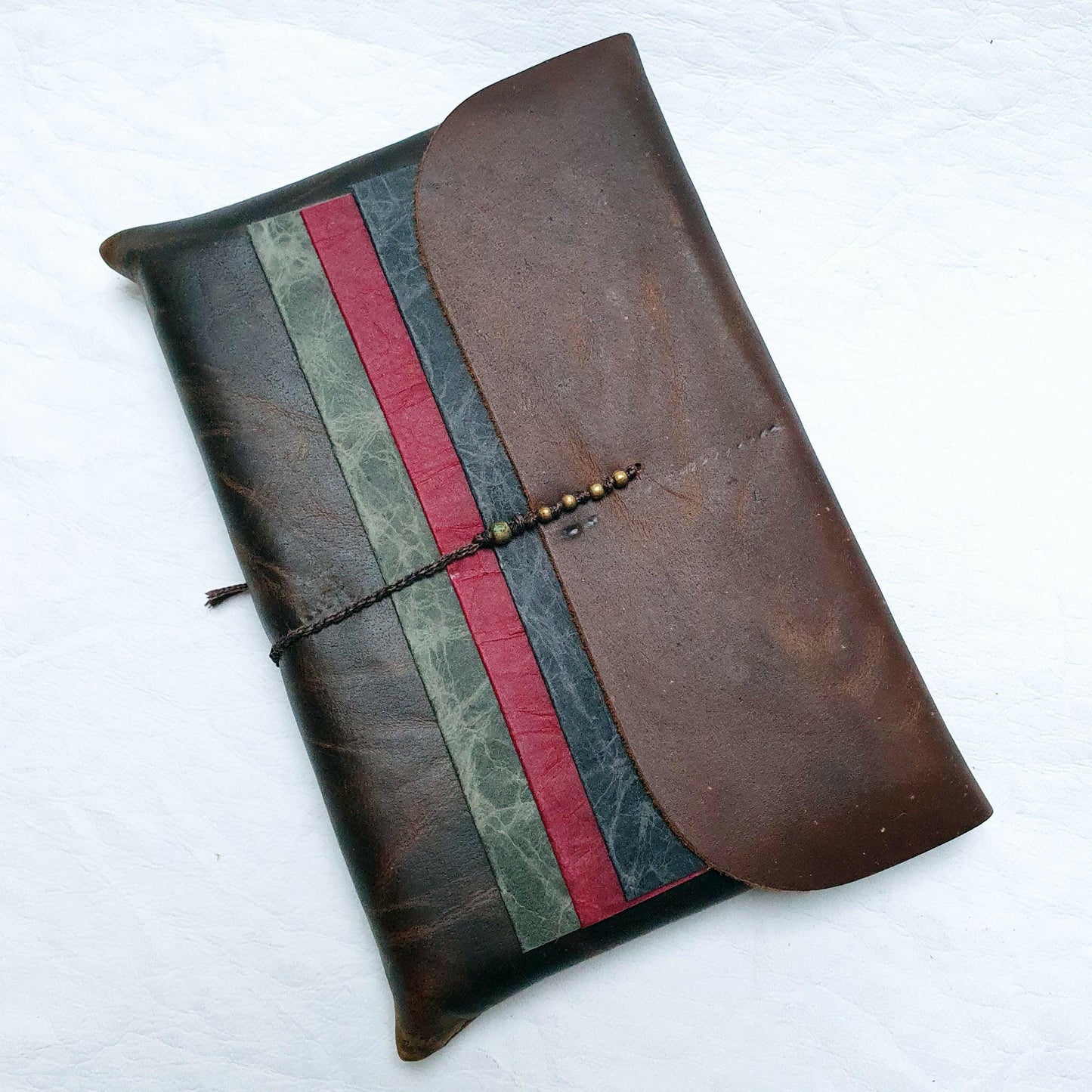 Handmade Paper Notebook Trio in a Soft Leather Pocket - The Wee Bindery (Store description) Notebooks 