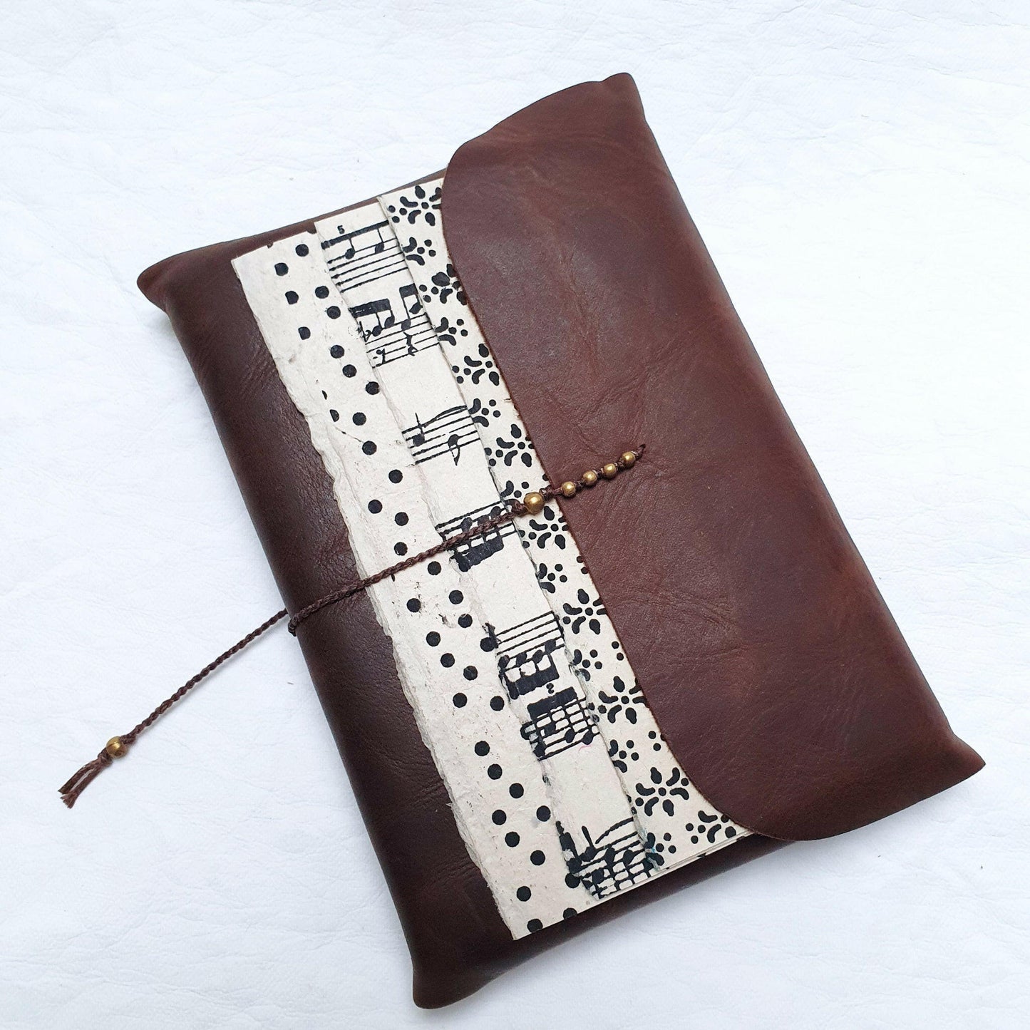 Handmade Paper Notebook Trio in a Soft Leather Pocket - The Wee Bindery (Store description) Notebooks 