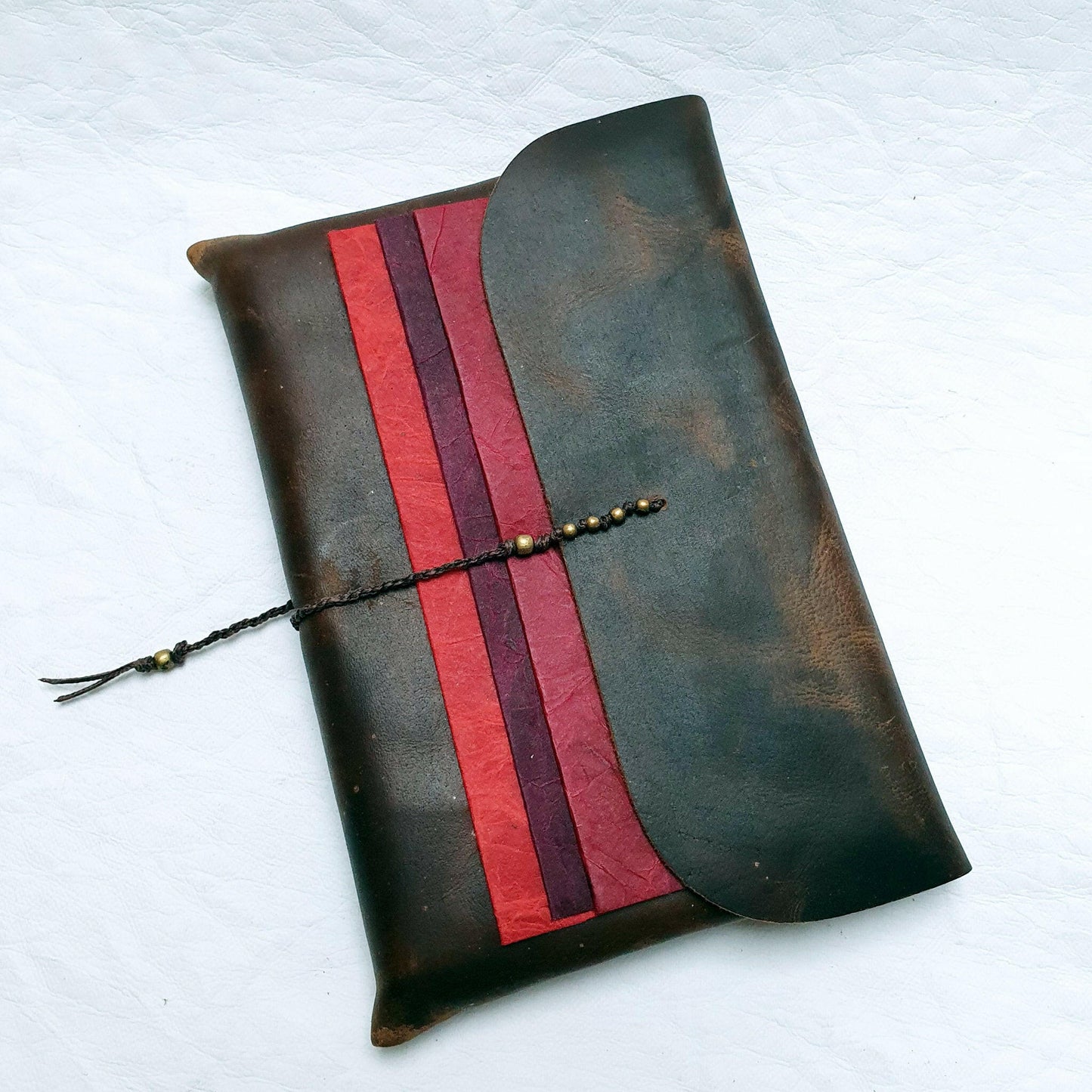 Handmade Paper Notebook Trio in a Soft Leather Pocket - The Wee Bindery (Store description) Notebooks 