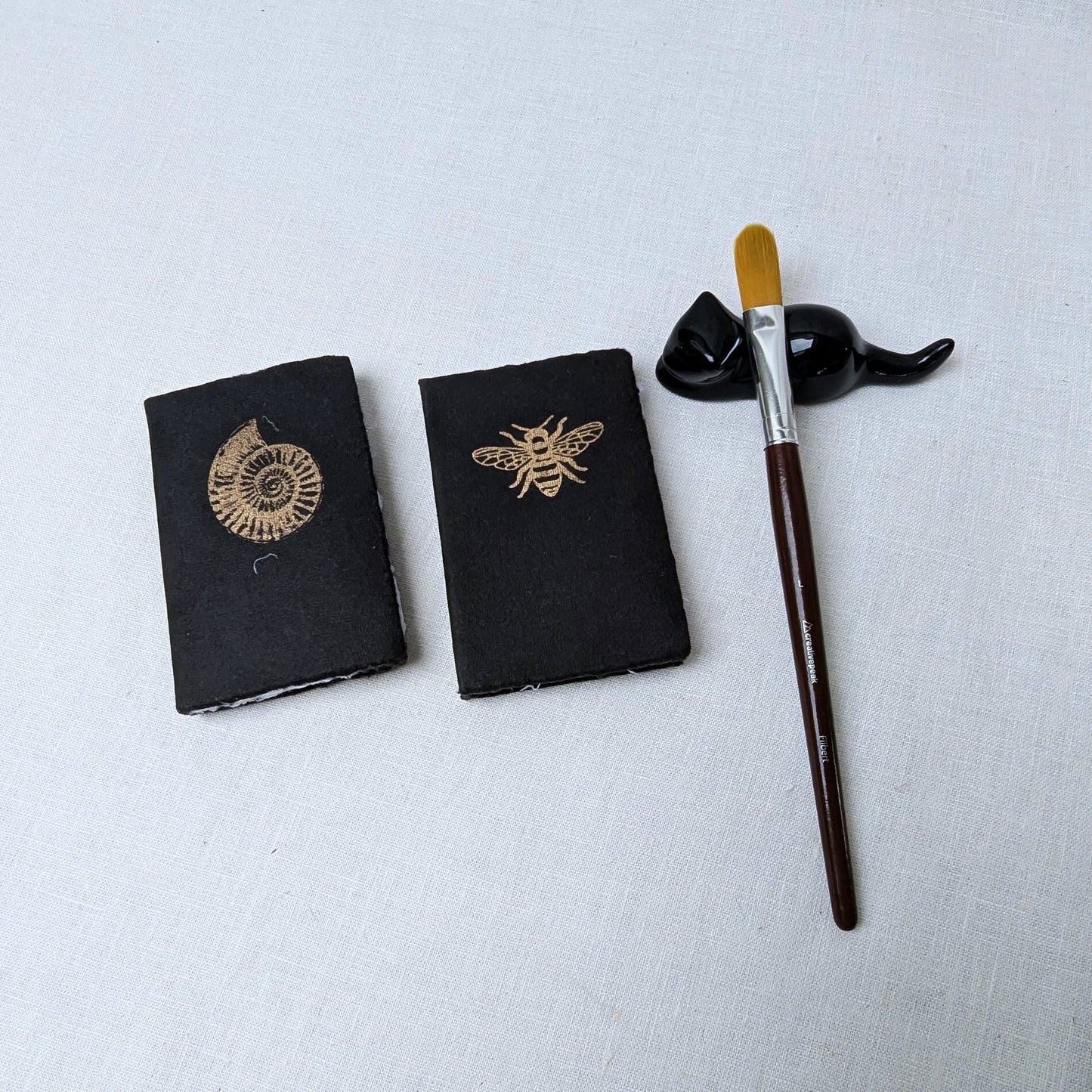 Mini Cotton Rag Sketchbook – 10 x 7 cm, Deckled Edge, Natural Cover - The Wee Bindery   