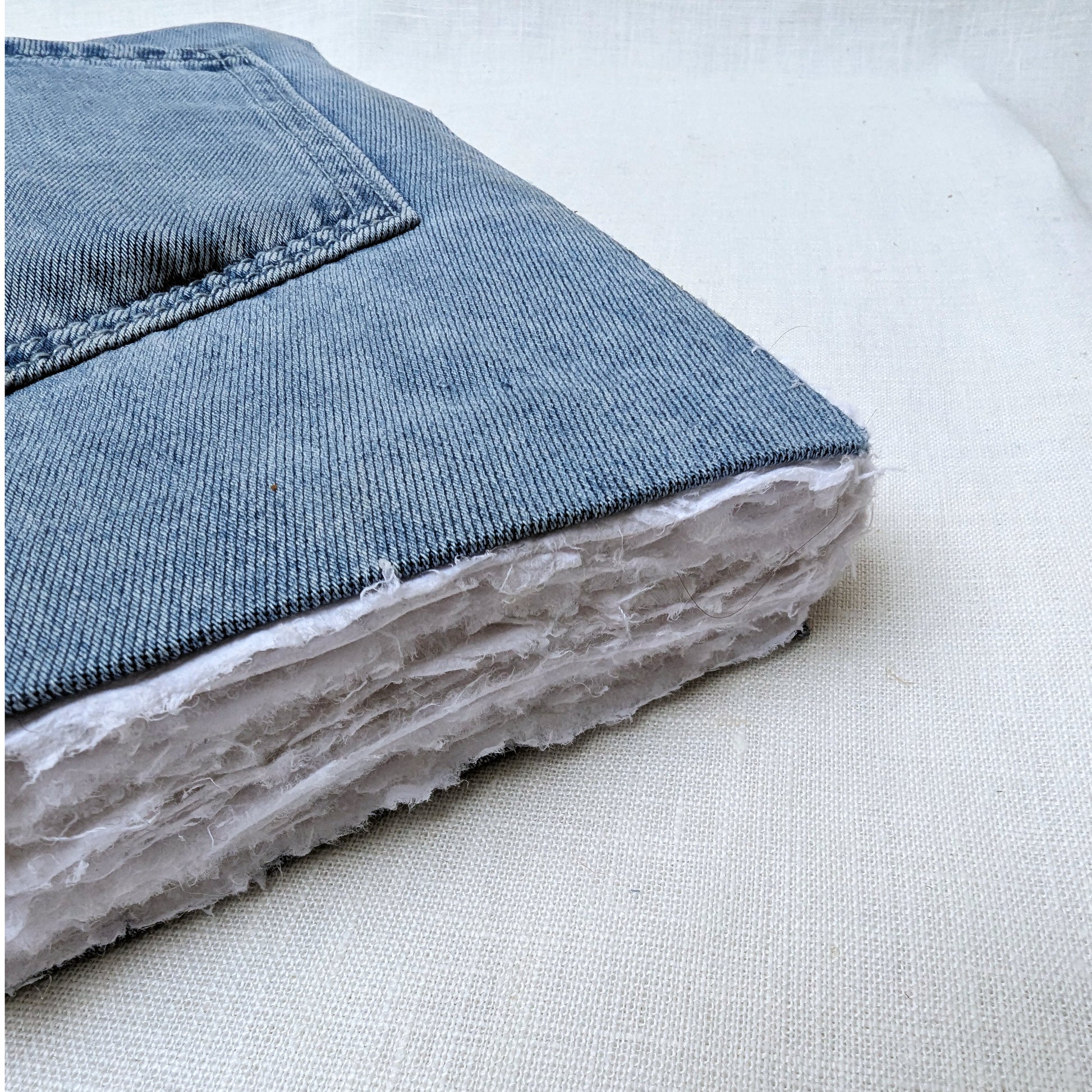 A4 Denim Art Journal – Handmade Cotton Rag, Deckled Edge, Watercolour Ready - The Wee Bindery  lam 