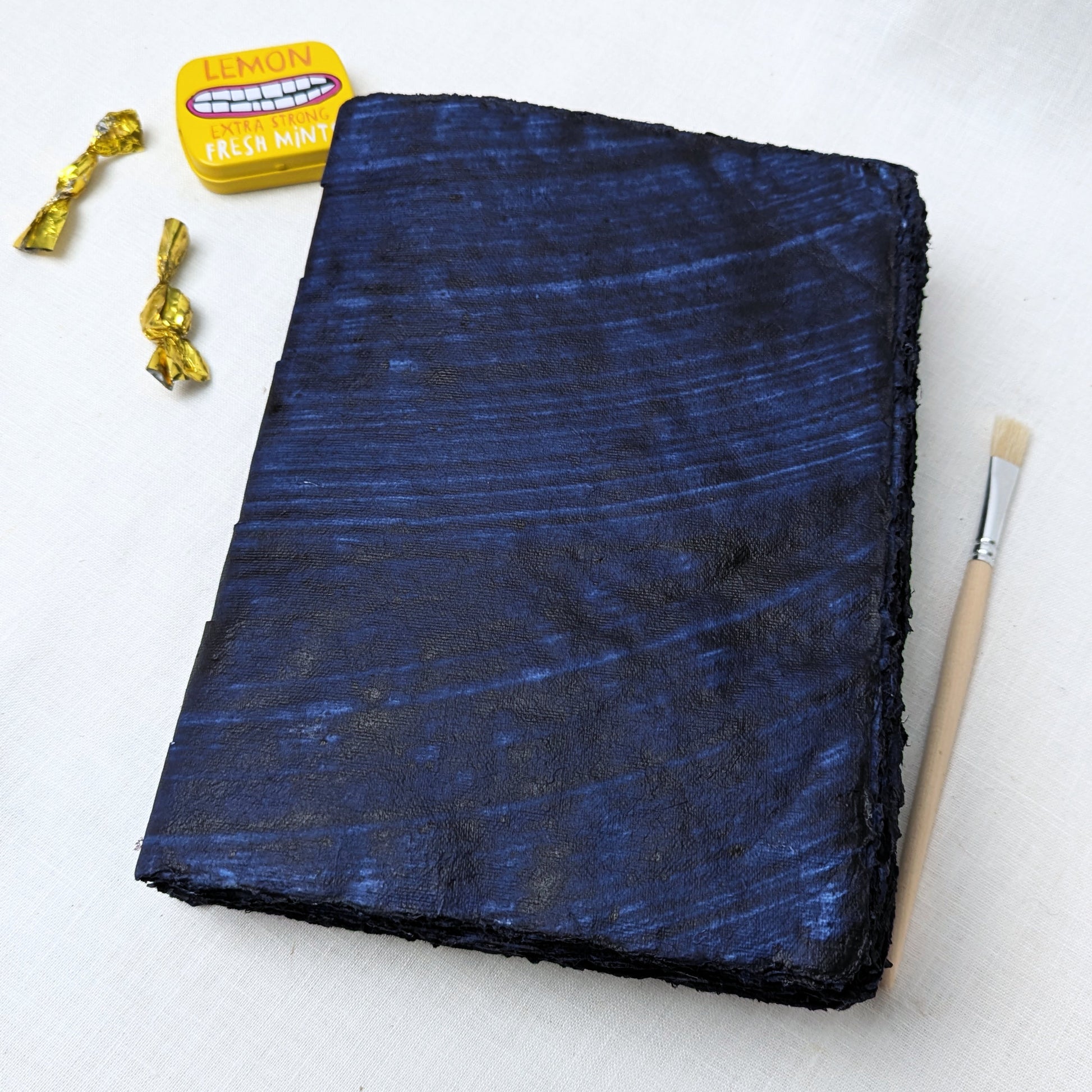 Indigo Cotton Rag Art Journal – A4, 180 Pages, Exposed Coptic Binding - The Wee Bindery   