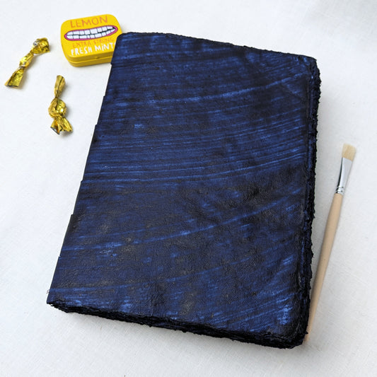 Indigo Cotton Rag Art Journal – A4, 180 Pages, Exposed Coptic Binding