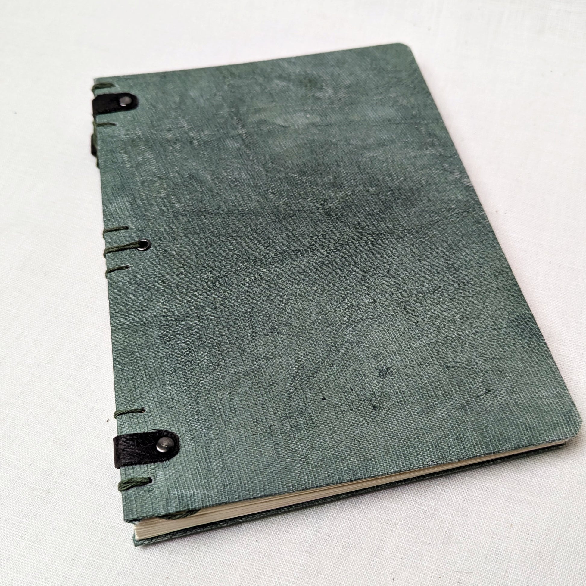 Textile & Leather Coptic Journal – A5 Handmade Diary - The Wee Bindery  Notebooks 