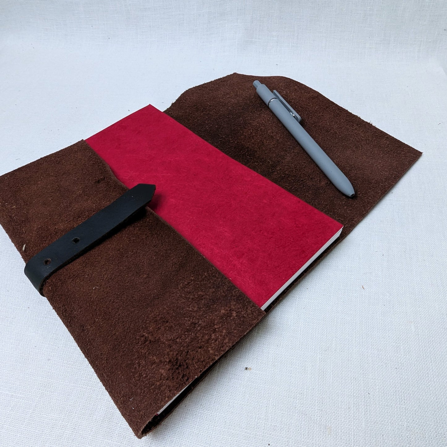 Roll-Up Suede Leather Journal – A5 Travel Companion with Buckle - The Wee Bindery  Notebooks 