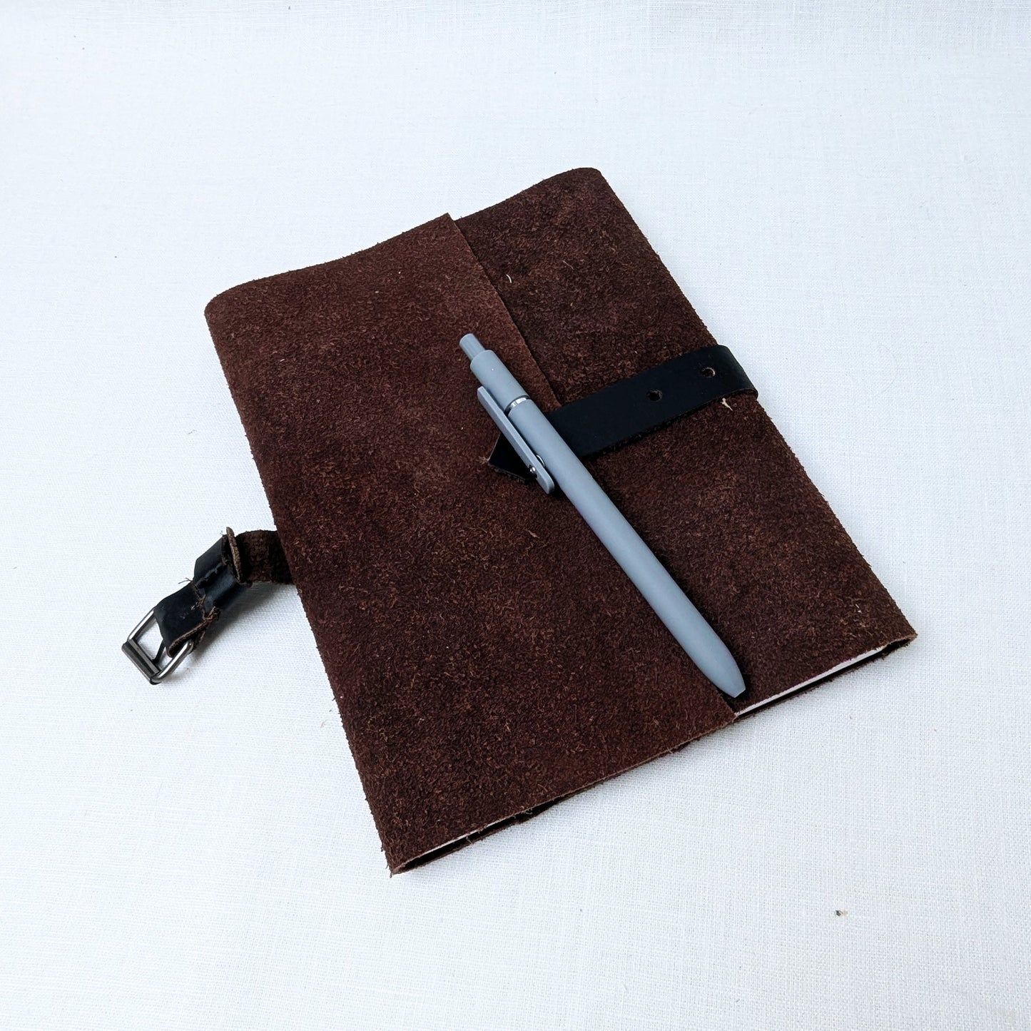 Roll-Up Suede Leather Journal – A5 Travel Companion with Buckle - The Wee Bindery  Notebooks 