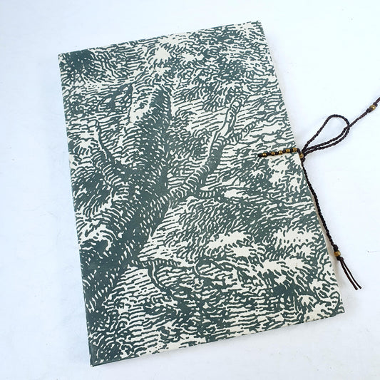 The top view of a unlined blank journal perfect for gifting, this version is grey